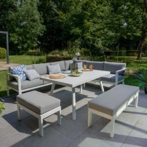 Juego de living comedor Naxos II Blanco