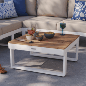 Mesa de centro Persea Blanca Cuadrada