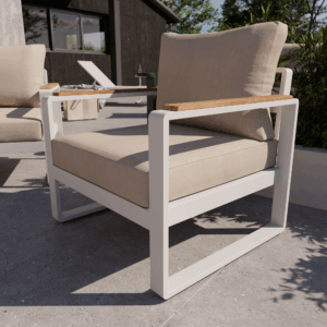 Sillón de jardín individual Persea Blanco