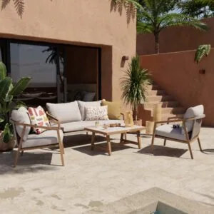 Juego Living Gaia Simil Madera