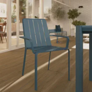 Silla Idaho con apoyabrazos Azul Agata