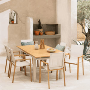 Mesa de Jardín extensible Odyssea full 6/10p  simil madera