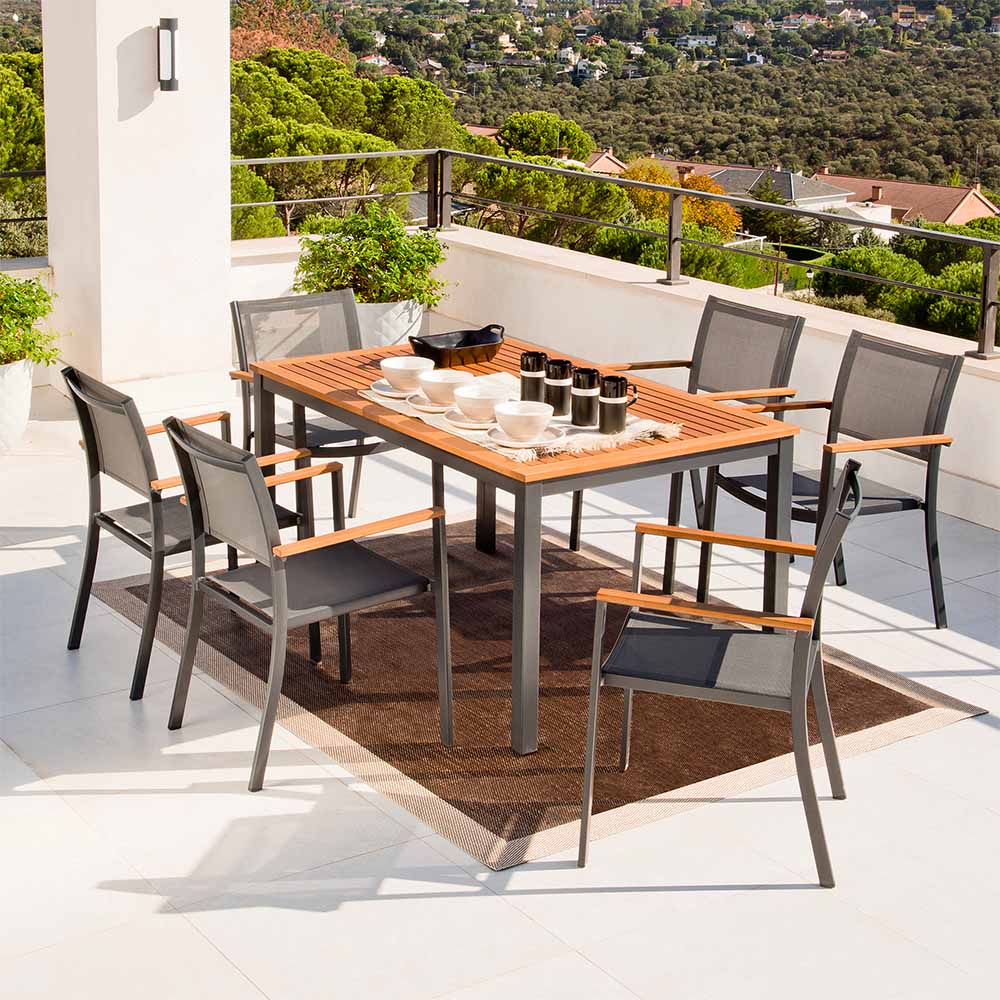 Dining table fix wood aluminum Oris