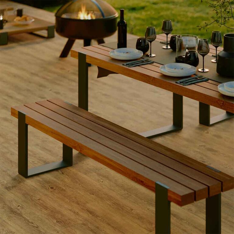 Dining table teak aluminum Bermeo Bench teak aluminum Bermeo