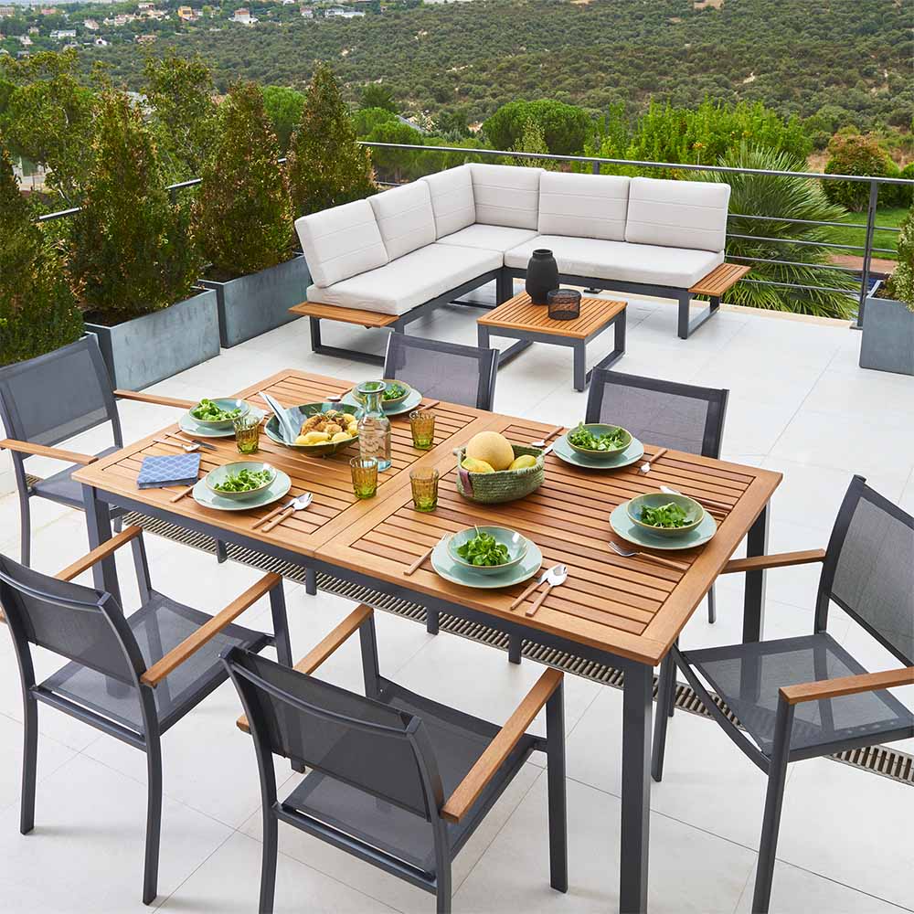Dining table fix wood aluminum Oris