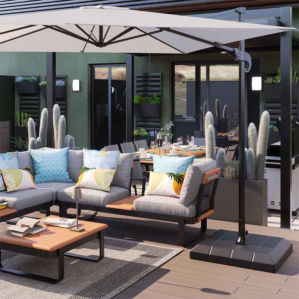 Coffee set aluminum Calypso 5 seaters grey