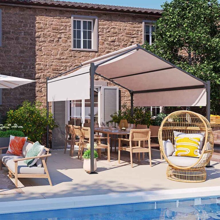 Atlas dining set, gazebo , egg chair juno