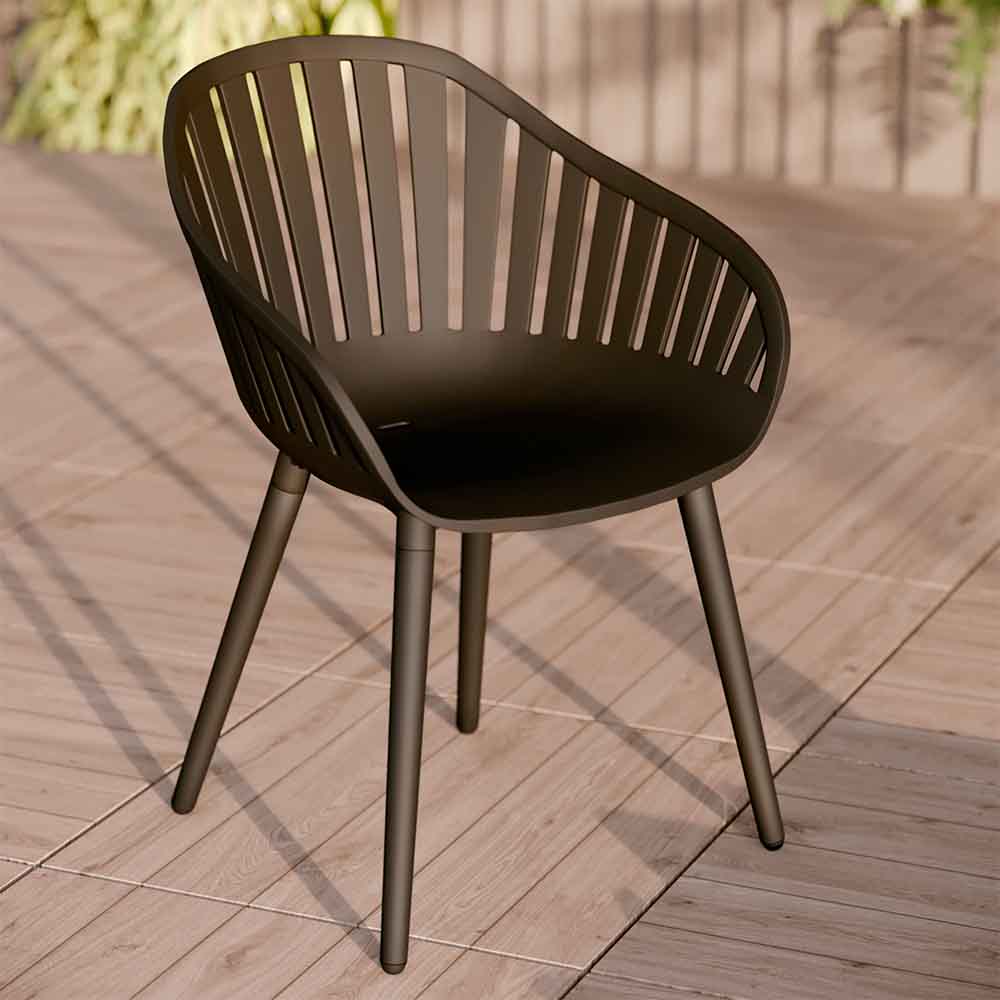Dining armchair aluminum plastic Idunn