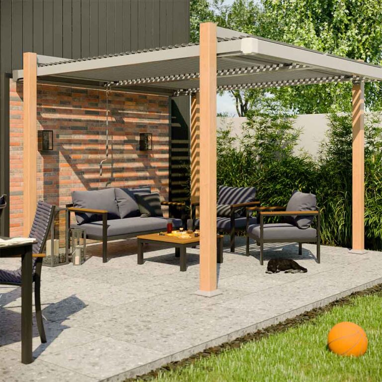 Pergola aluminum wood effect Odyssea