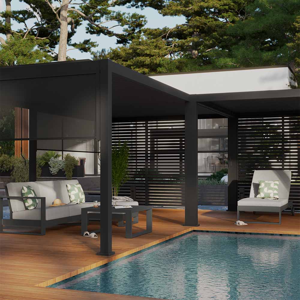 Sunbed aluminum Athena dark grey
