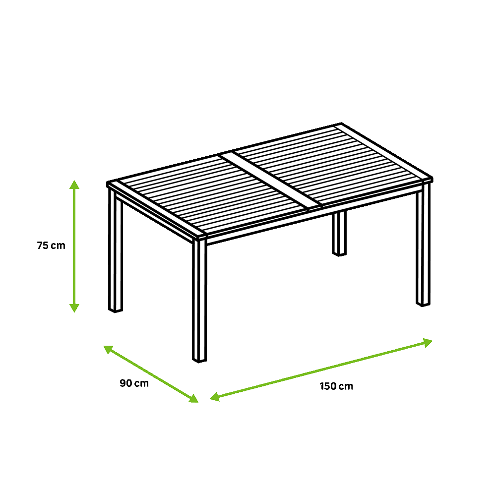 Dining table fix wood aluminum Oris