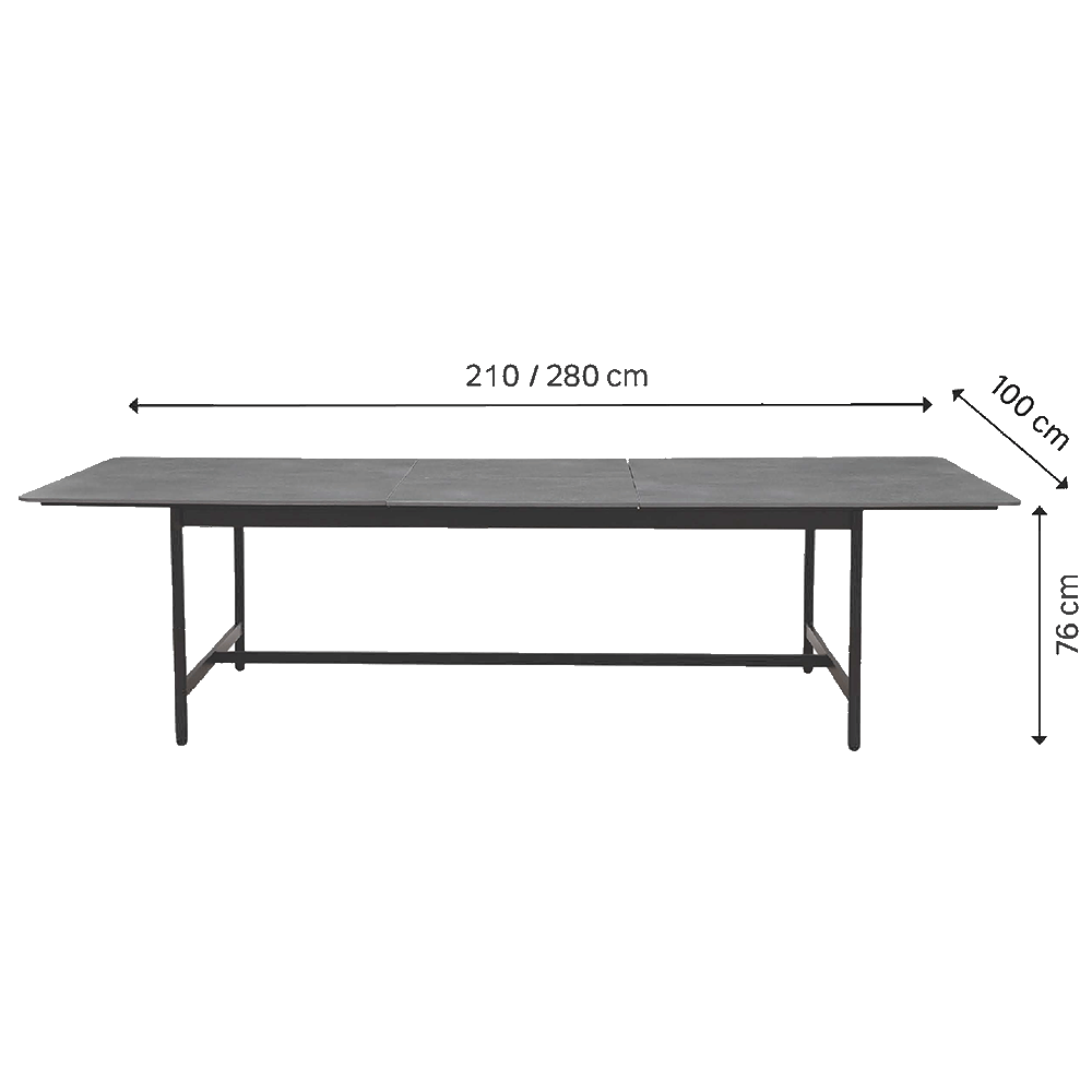 Dining table aluminum extendable Idunn