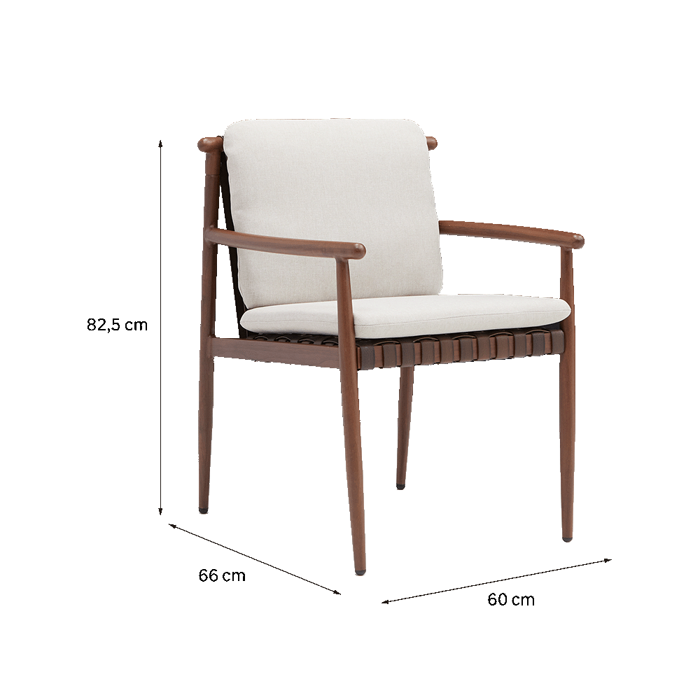 Set of 2 dining armchairs aluminum Retro
