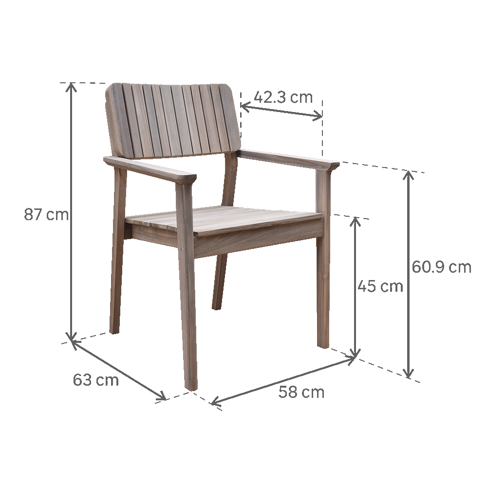 Dining armchair acacia Atlas