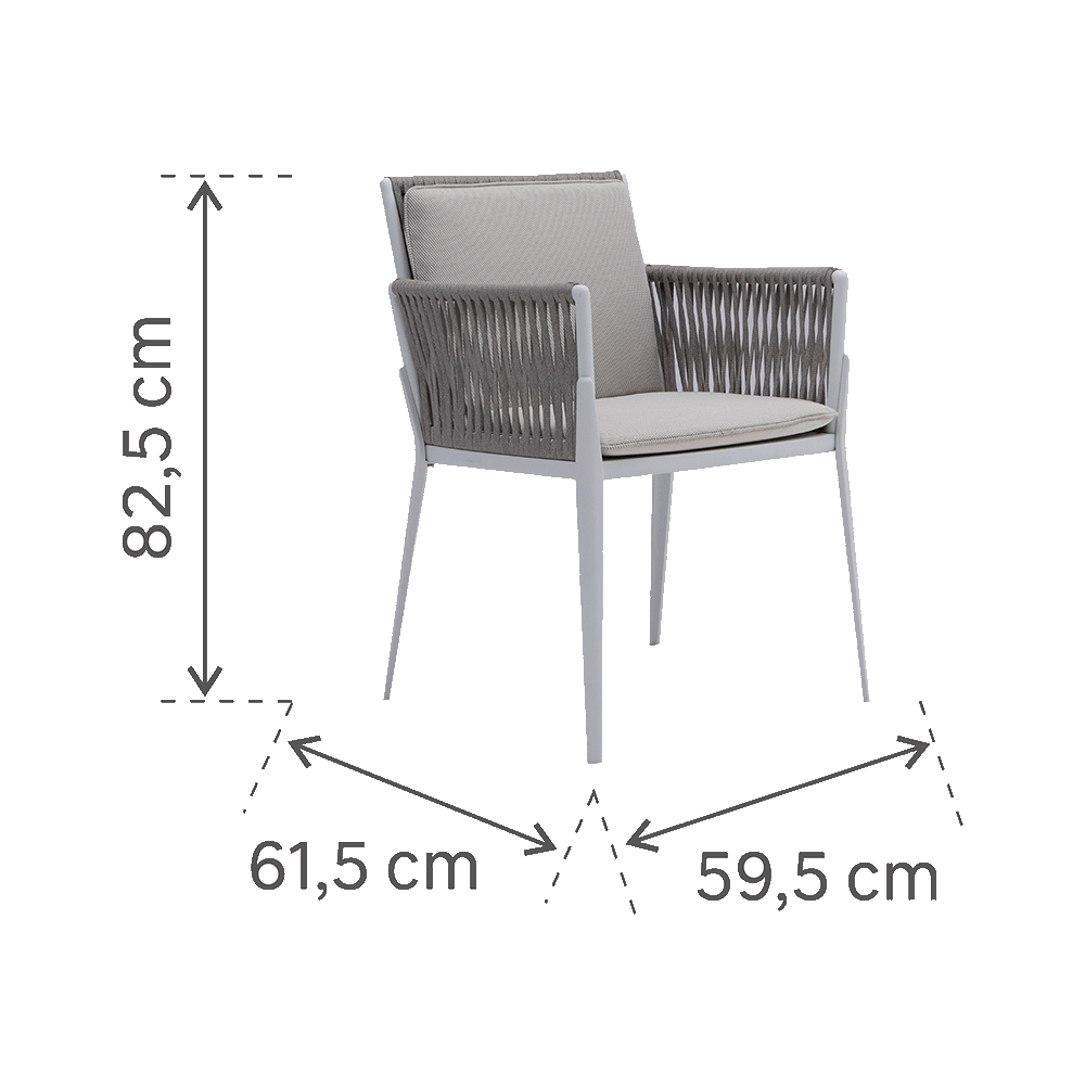 Dining armchair aluminum Hydra
