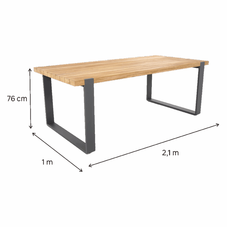 Dining table teak aluminum Bermeo Naterial