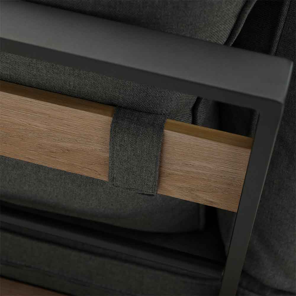 Coffee set aluminum wood effect Clara 5 seaters