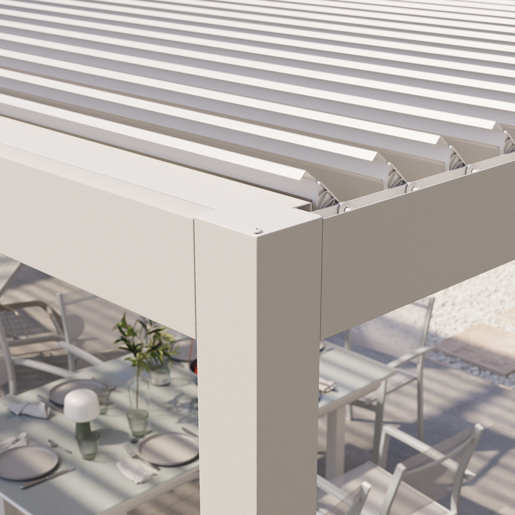 Extension for manual bioclimatic pergola aluminum Clima Astra 363x367 cm, white