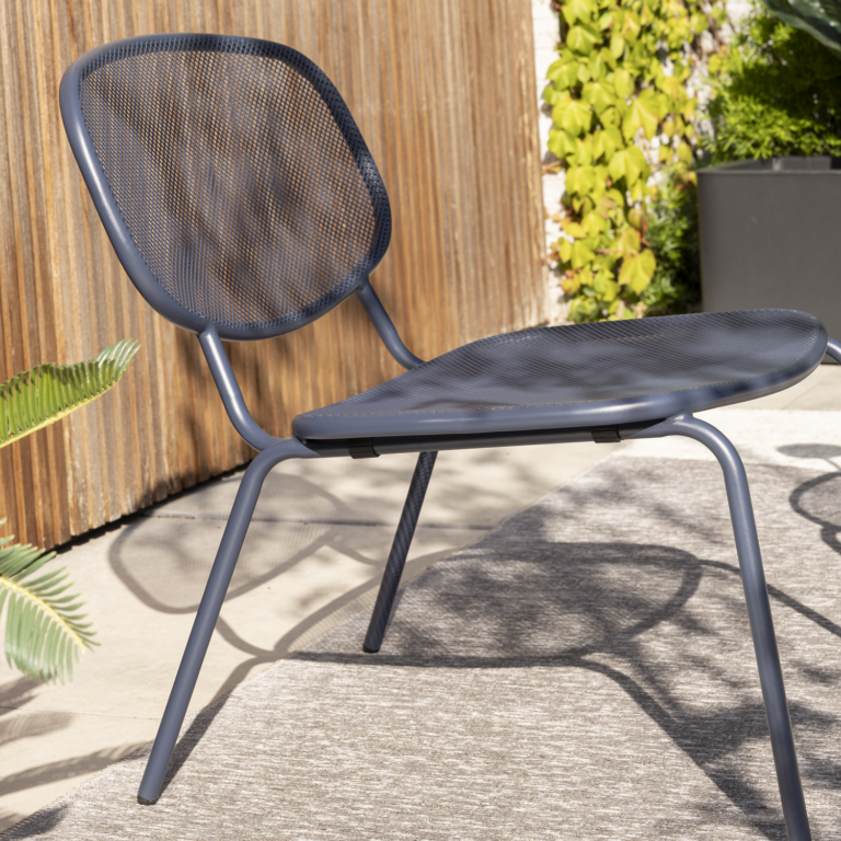 Garden armchair steel Ikaros 1-seater, blue