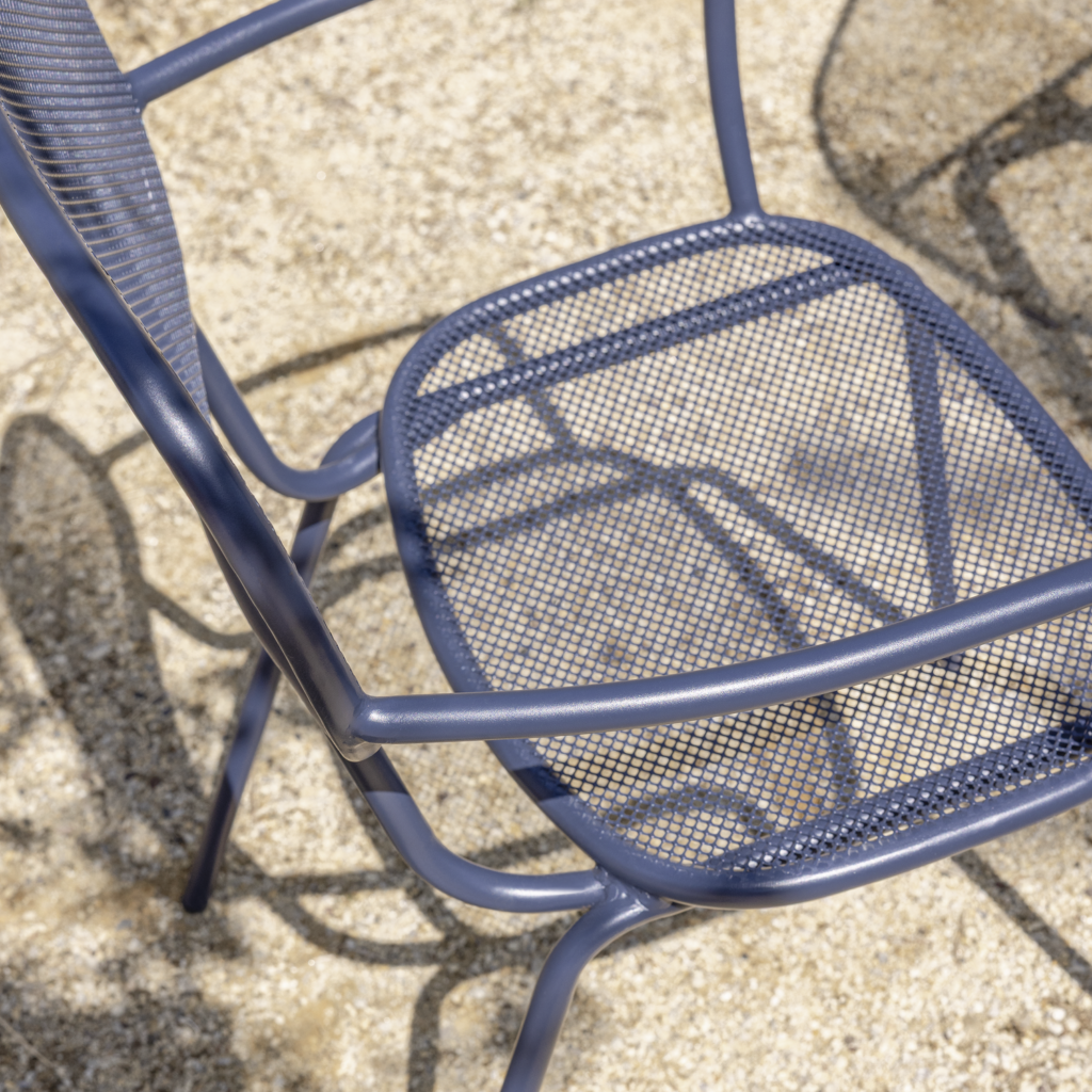 Garden chair stackable steel Ikaros 1-seater, blue