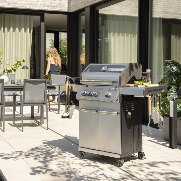 Gas barbecue stainless steel Hudson 3+1 burners, grey