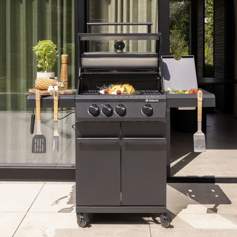 Gas barbecue steel Hudson 3+1 burners, anthracite