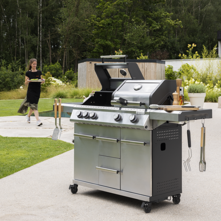 Gas barbecue steel Hudson 4+1 burners, grey